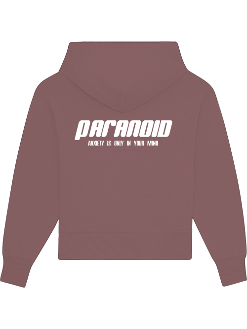 Paranoid Basic Girlie Hoodie White Print