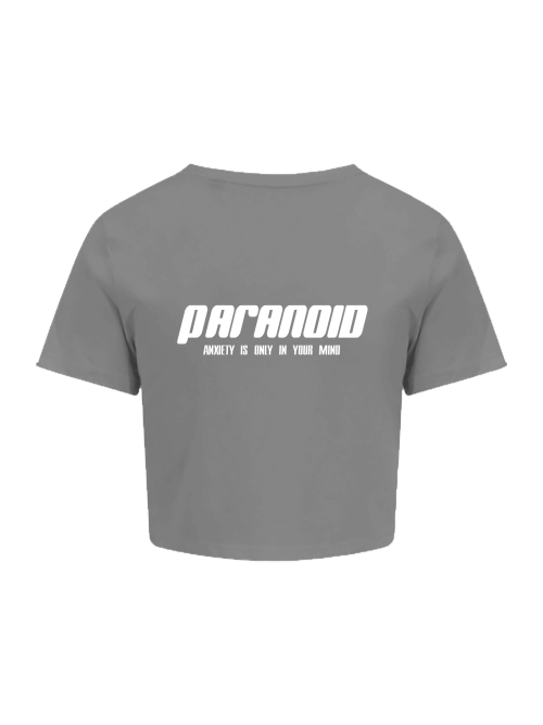 Paranoid Basic Crop Top White Print