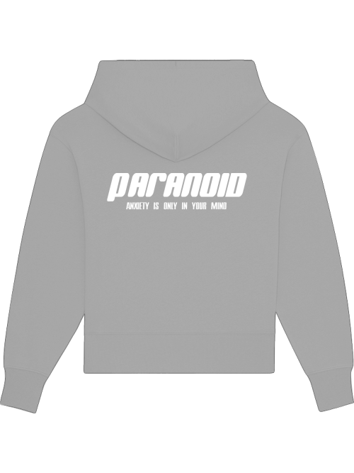 Paranoid Basic Girlie Hoodie White Print