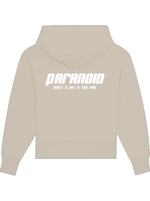 Paranoid Basic Girlie Hoodie White Print